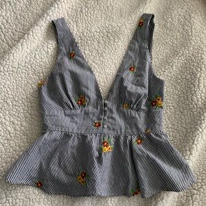 WOMEN’S CROP PEPLUM TOP